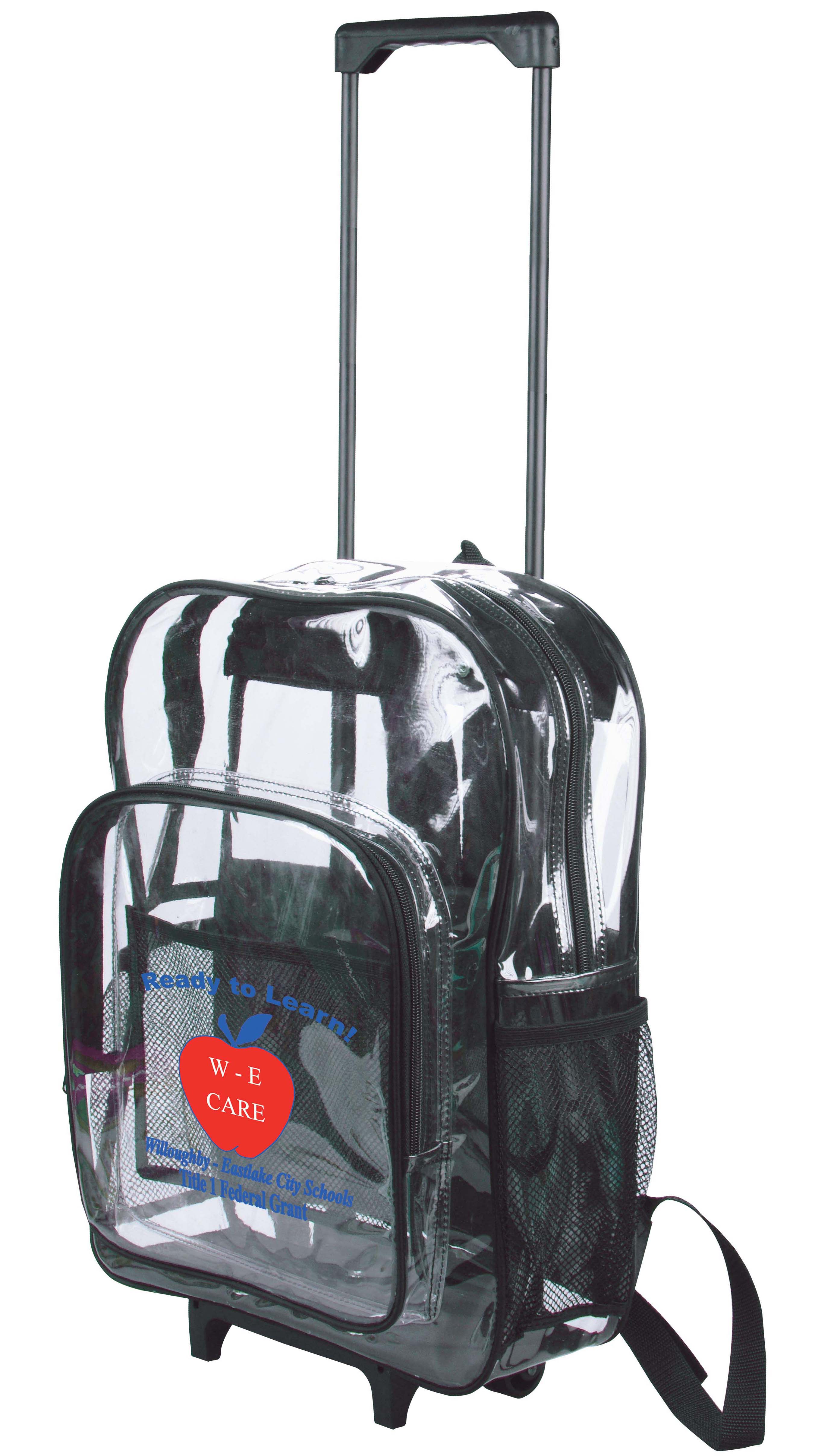 Clear Rolling Backpacks  with wheels front
