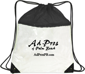 Clear Sling Cinch Backpacks with mesh