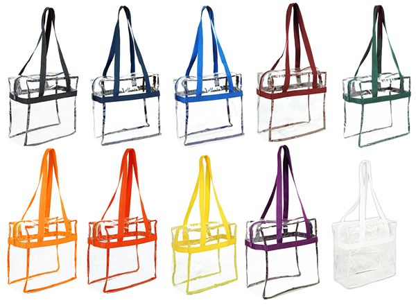 Wholesale vinyl bag 12 x 12 x 6,clear tote bags with shoulder