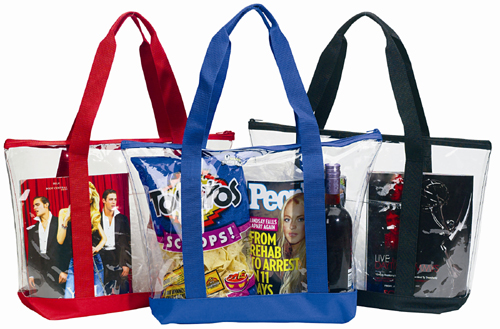 Custom Printed Clear Zippered Tote 