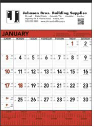 Custom Printed Construction Contractor Wall Calendars. Black, yellow, orange, green, red or process blue.