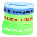 Be seen with these silicone glow in the dark wrist bands.