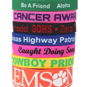 Custom Silicone Awareness Bracelets and Custom Silicone Awareness Wrist Bands