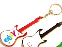 Custom Printed Guitar shape LED bottle opener keychain.