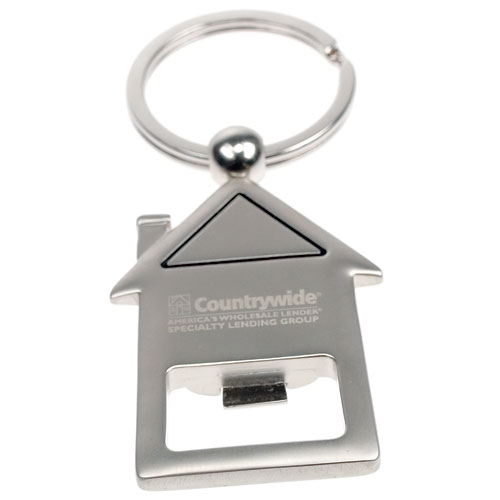 Custom Printed House Shape Key Tag with Bottle Opener