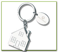 Custom Printed House Shape Key Tags 